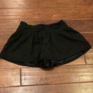 Girl Loose Black Shorts with Back Zipper